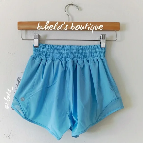 lululemon Hotty Hot High-Rise Lined Short 2.5 Blue Chill Size 0 Brand New NWT